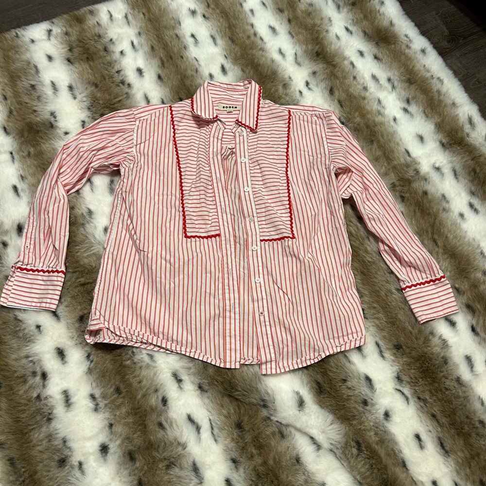 Women's Striped Button-Up Shirt